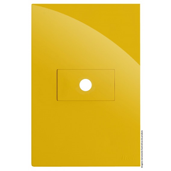 Placa Furo Horizontal 4x2 - RECTA MOSTARDA GLOSS